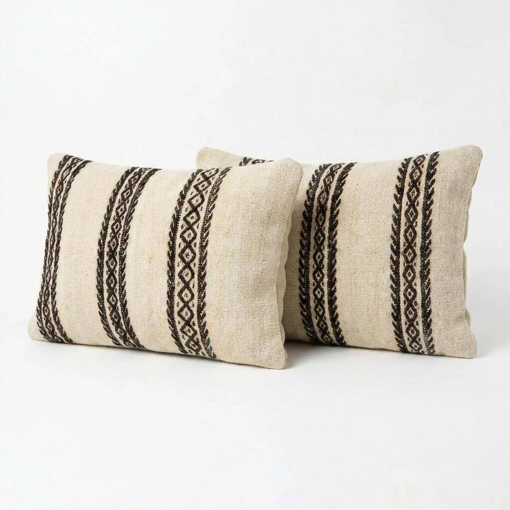 Set of 2 vintage kilim cushion covers 36x51 cm