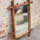 Wooden bamboo imitation mirror, antique mirror, hanging mirror, interior decor
