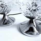 Pair of Vintage Glass Bubble Bedside Lamps