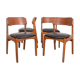 Mid-century danish teak & leather dining chairs by Erik Buch, 1960