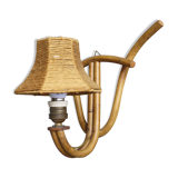 Bohemian French Bamboo Wall Lamp, 1950s