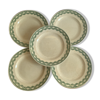 5 assiettes Boch & Frère
