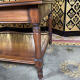 Coffee table with double trays and turned feet