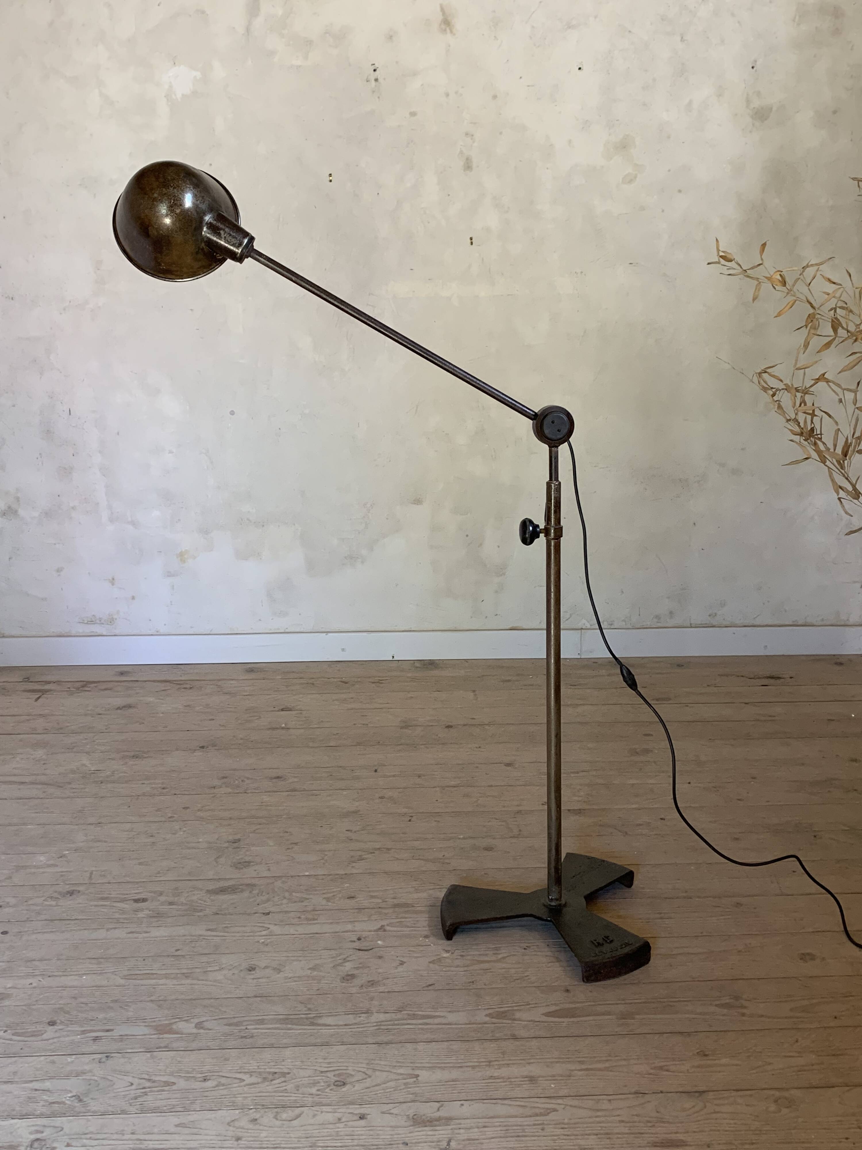 Vintage industrial workshop floor lamp