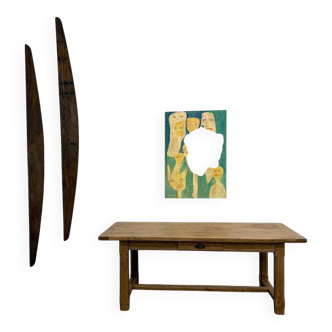 Extendable oak table, 1950s