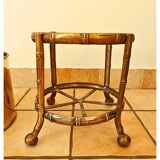 Pot de fleurs vintage en laiton faux bambou Maison Bagues