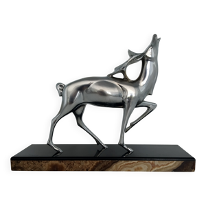 Sculpture en bronze argentée - michel