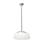 Chrome metal suspension, methacrylate and white glass, 1960s