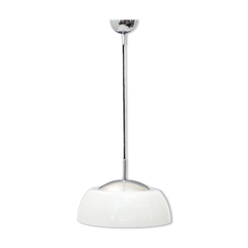 Chrome metal suspension, methacrylate and white glass, 1960s
