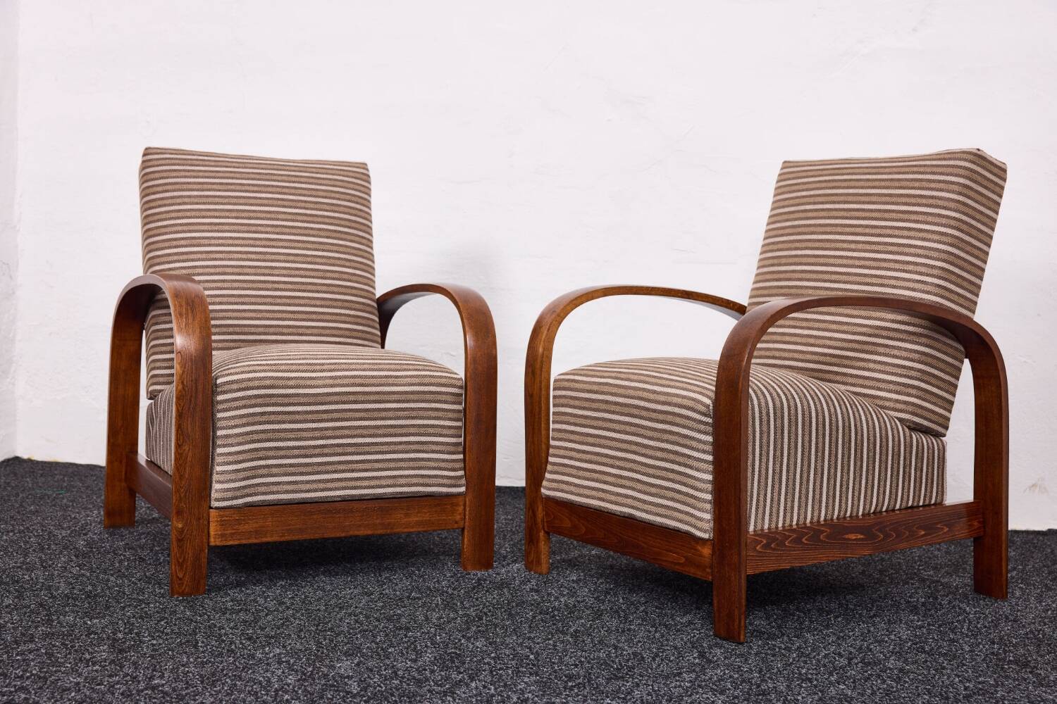 Fauteuils Art Déco hongrois, modèle 445, Szék és Faárugyár, Hongrie 1930