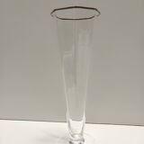 Set of Six Octagonal Hand Blown Murano Glass Flutes by Carlo Moretti, Italy