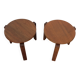 Pair of Mid Century Afrormosia Round Stacking Side Tables 1960s