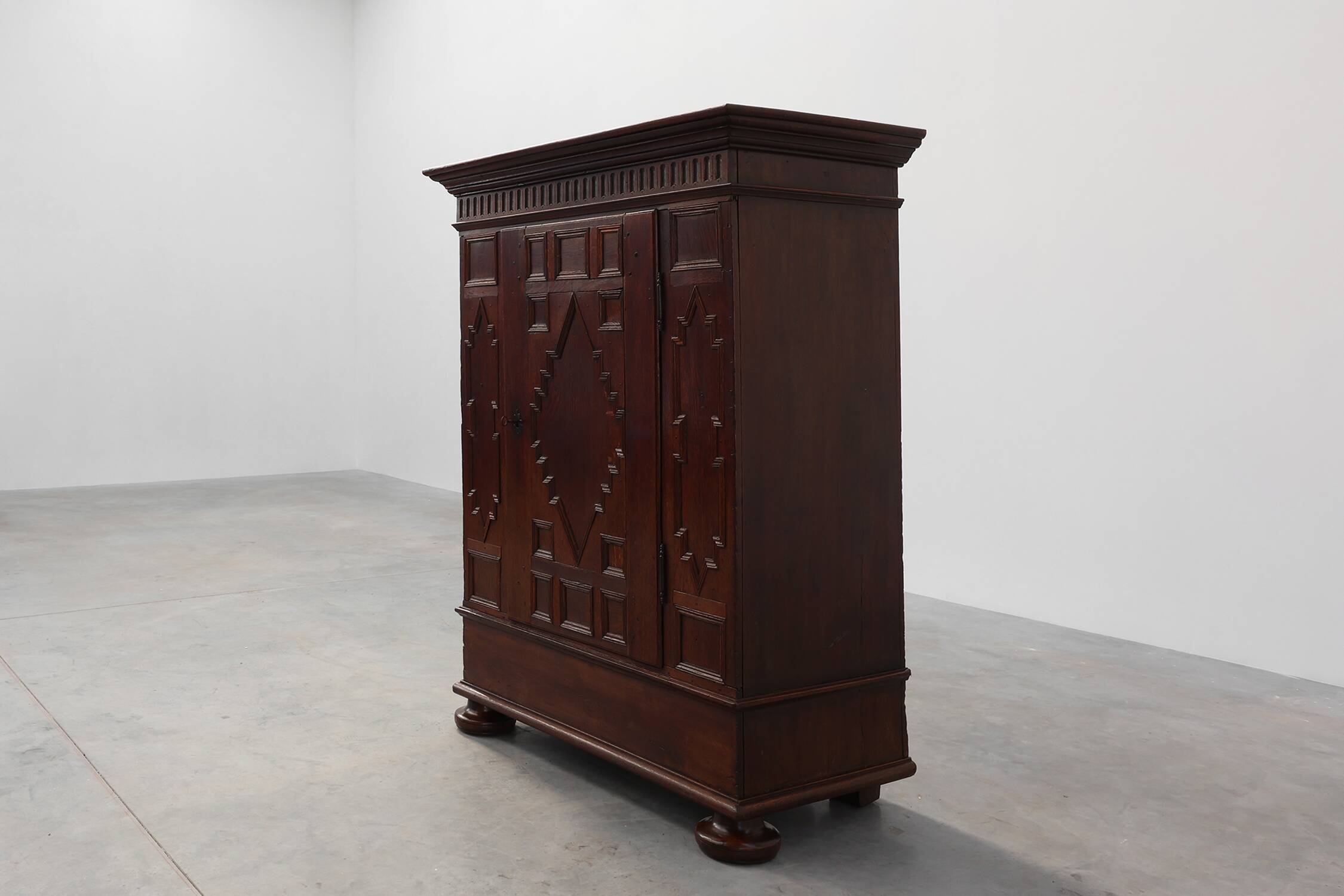 French 16th Century Antique oak hand carved wardrobe