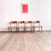 Set of 4 chairs 71 in teak by Niels O. Møller, JL Moller, Mid Century