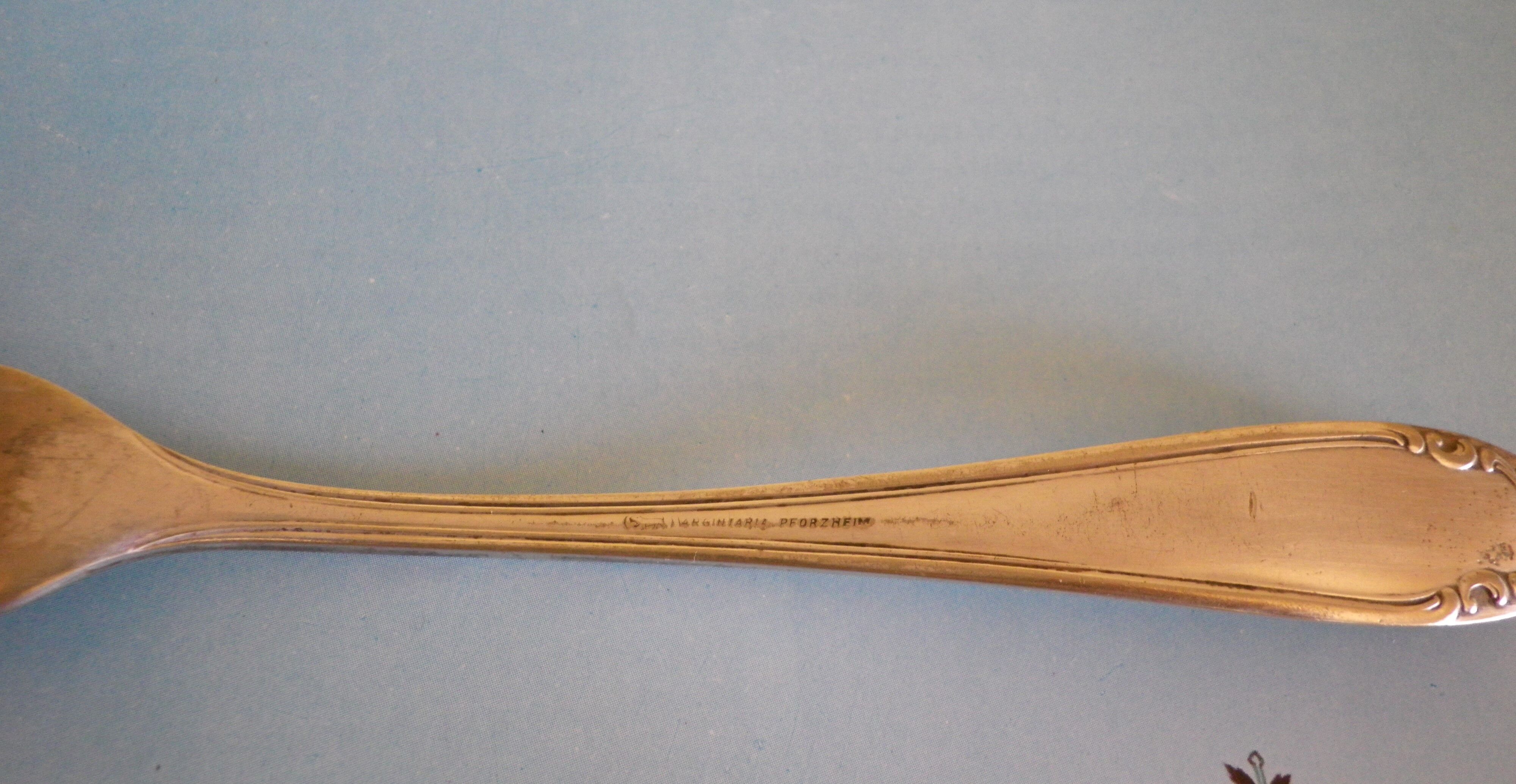 Sugar tongs, ice cubes, pie shovel, spoon, 3 covers Solingen