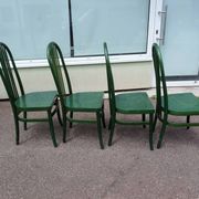 Set of 4 vintage Baumann Eden bistro chairs in green wood