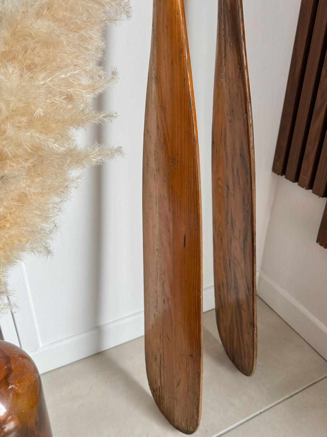 Pair of solid wood paddles