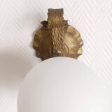 Pair of brutalist wall sconces in gilded metal from around 1970.