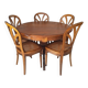 Round Solid Wood Dining Table + Extensions and Chairs
