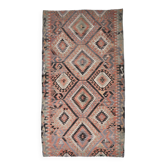 Tapis Kilim Tribal Rouge et Marron 5x9 157x279Cm
