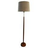 Mid-century floor lamp in teak and brass by Falkenbergs Belysning, Sweden, 1960s.