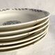6 soup plates, ironstone from Longchamp, Arlette pattern, 1950s