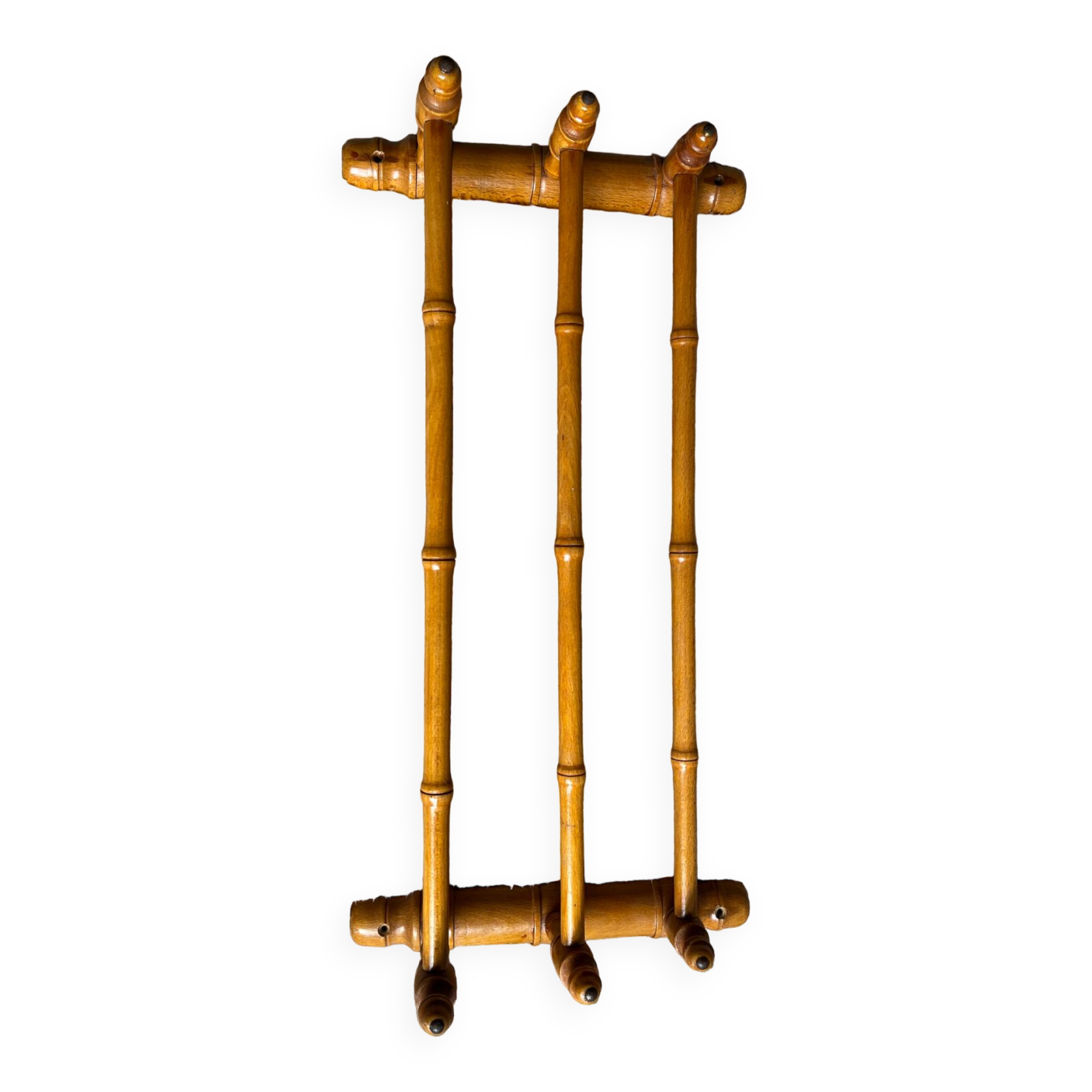 Old wooden towel rack 3 arms