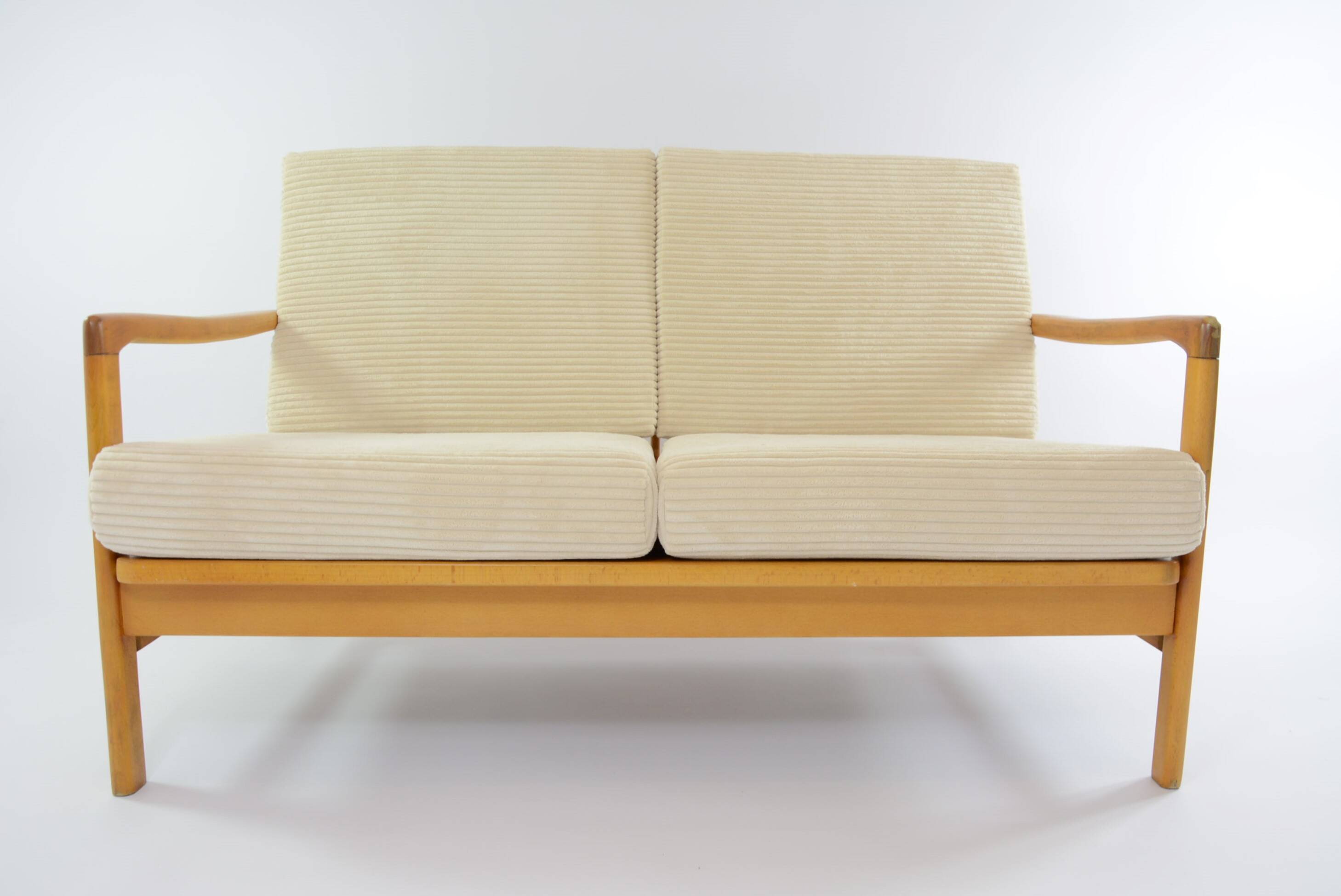 Cream corduroy 2-seater bench seat