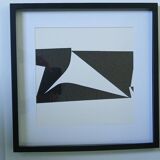 Tableau Vintage Art Optique - Victor Vasarely - Frame 40x40cm