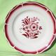 SET of 8 plates dessert Sarreguemines Digoin red flowers