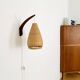 Danish Teak and Wicker Wall Lamp