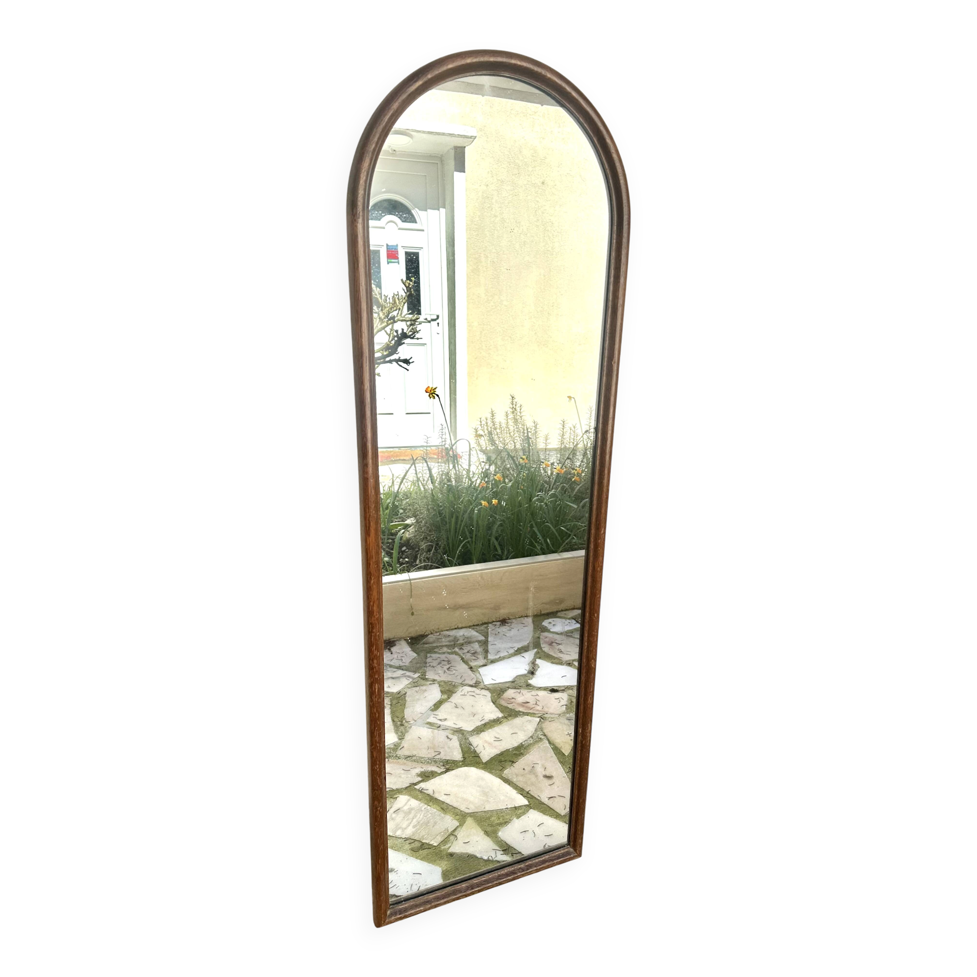 Round wooden mirror