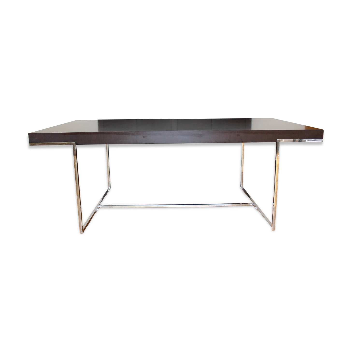 B&B Italia Maxalto - Athos table in wenge, chrome legs - design by Paola Piva.