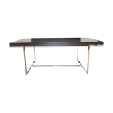 B&b italia maxalto - table athos en wenge, pieds chrome - design paola piva