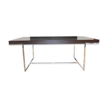 B&B Italia Maxalto - Athos table in wenge, chrome legs - design by Paola Piva.