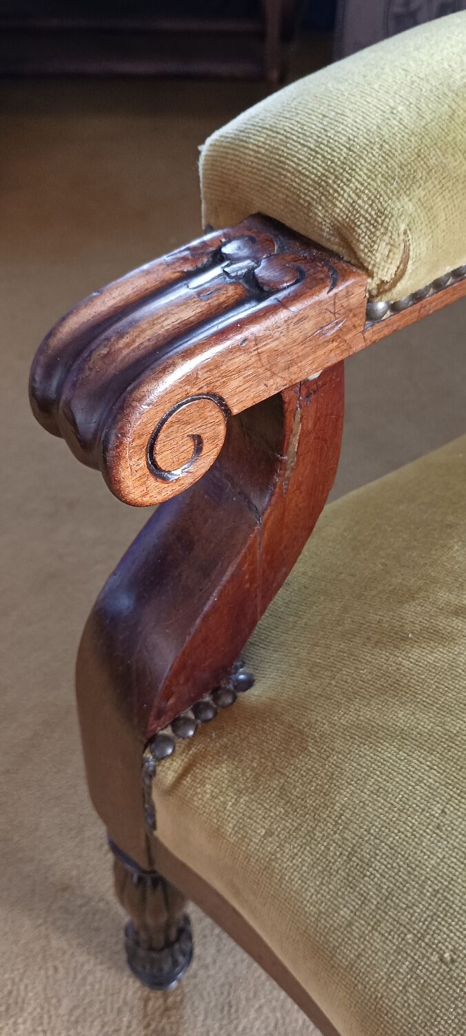 Ochre Voltaire armchair