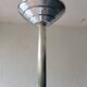 Opaline and chrome-plated metal globe pendant light – 1950s