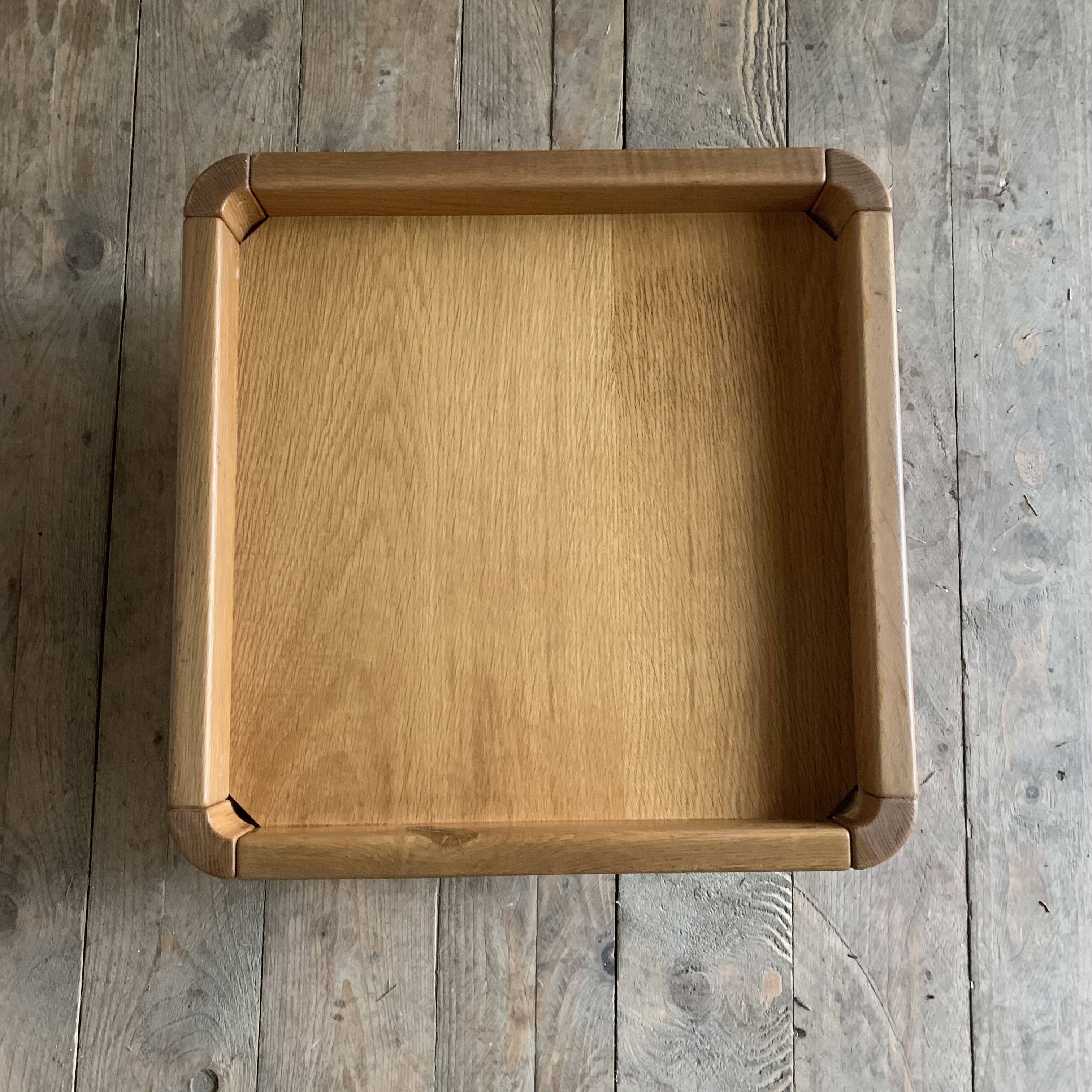Vintage solid oak square coffee table