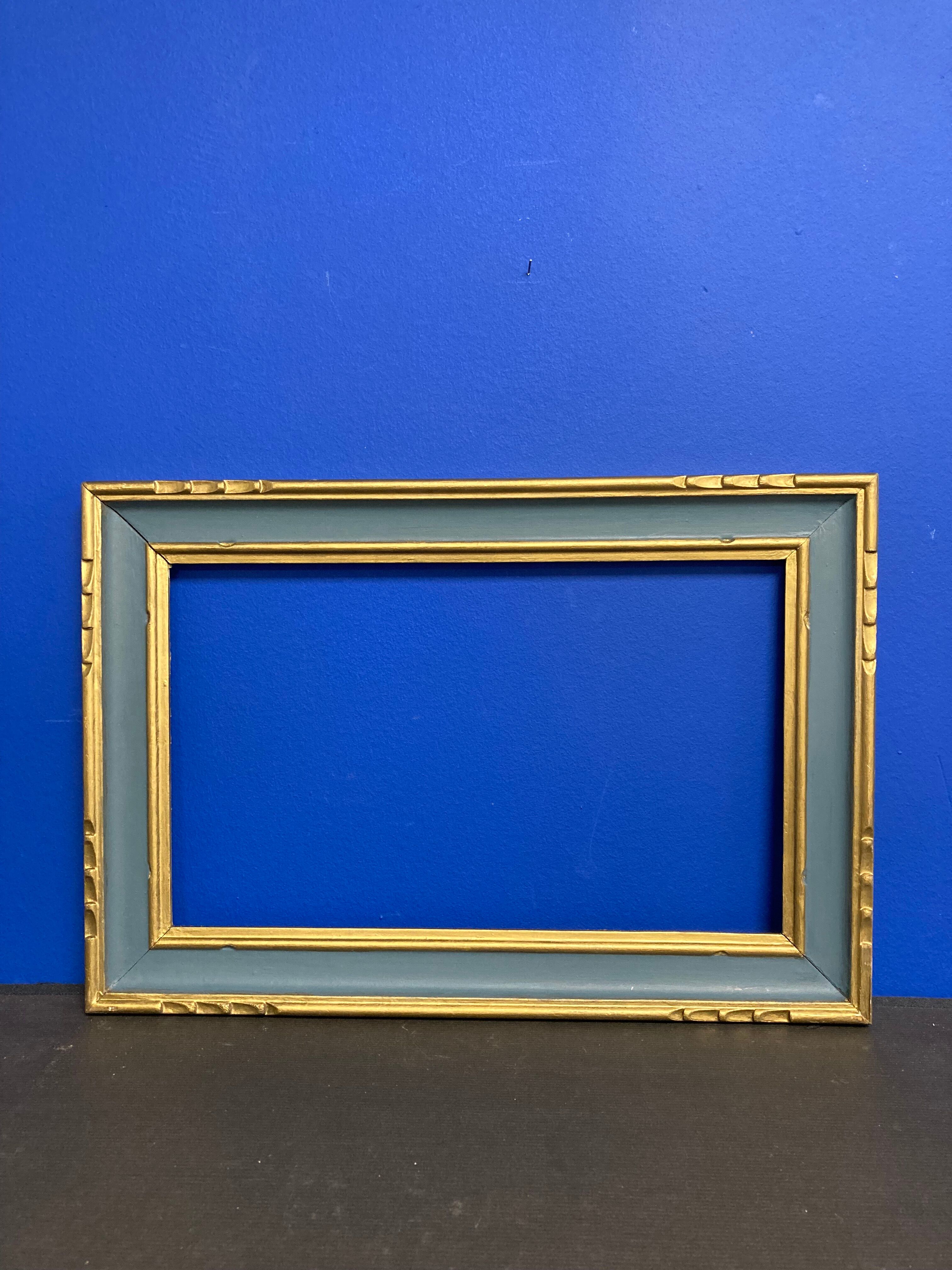 Cadre vintage bleu et or