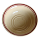 Petite coupelle vintage en faïence beige et liseré rouge