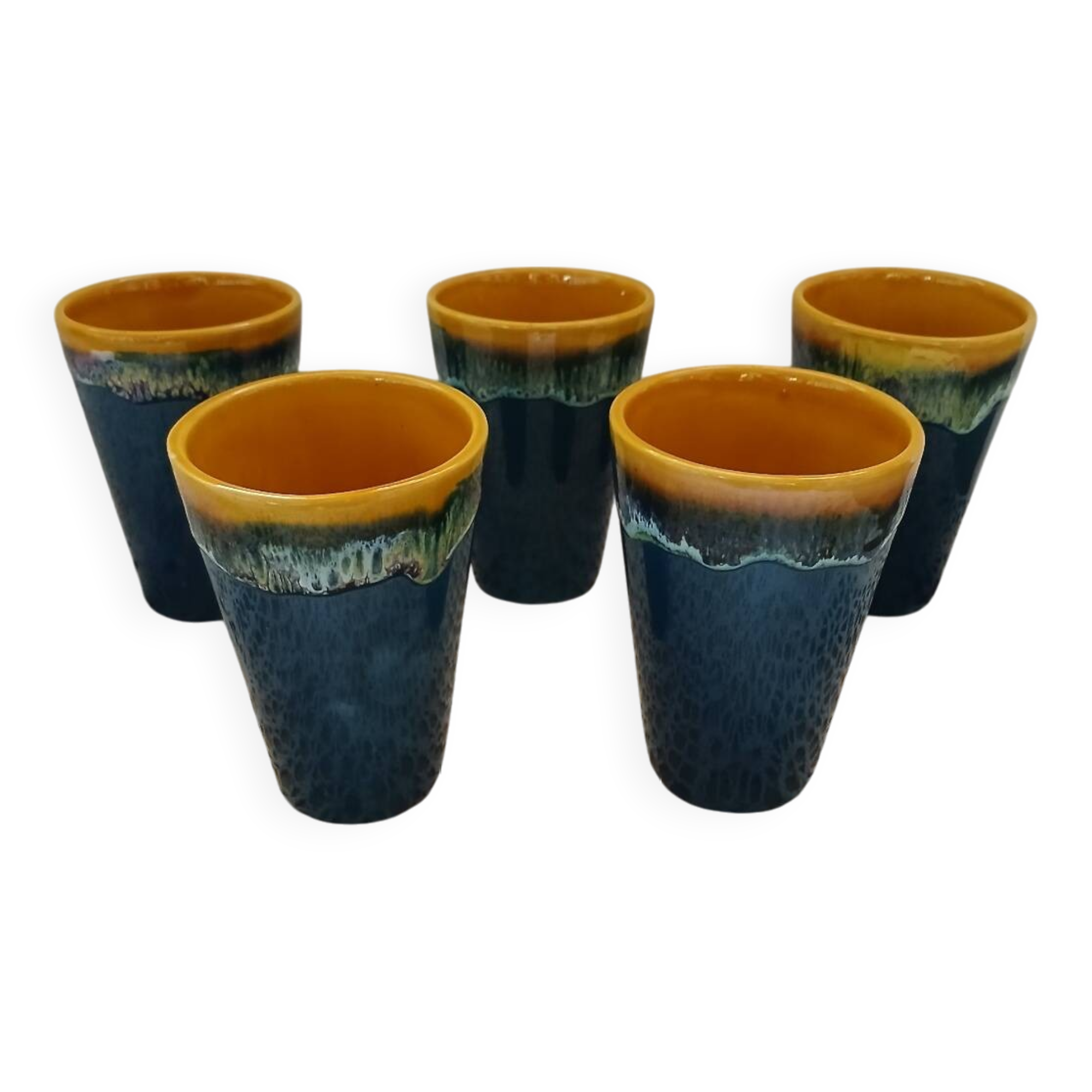 5 old Vallauris mugs / mazagrans