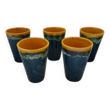 5 old Vallauris mugs / mazagrans