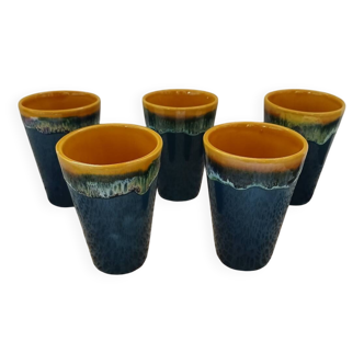 5 old Vallauris mugs / mazagrans