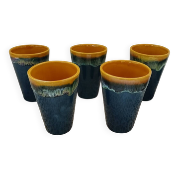5 old Vallauris mugs / mazagrans