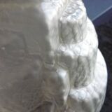 Art deco pendant lamp, frosted glass globe, skyscraper, building