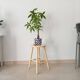 Vintage artisanal turned wooden stool from the 70s
