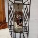 Exceptional and imposing hall wardrobe in hammered wrought iron.