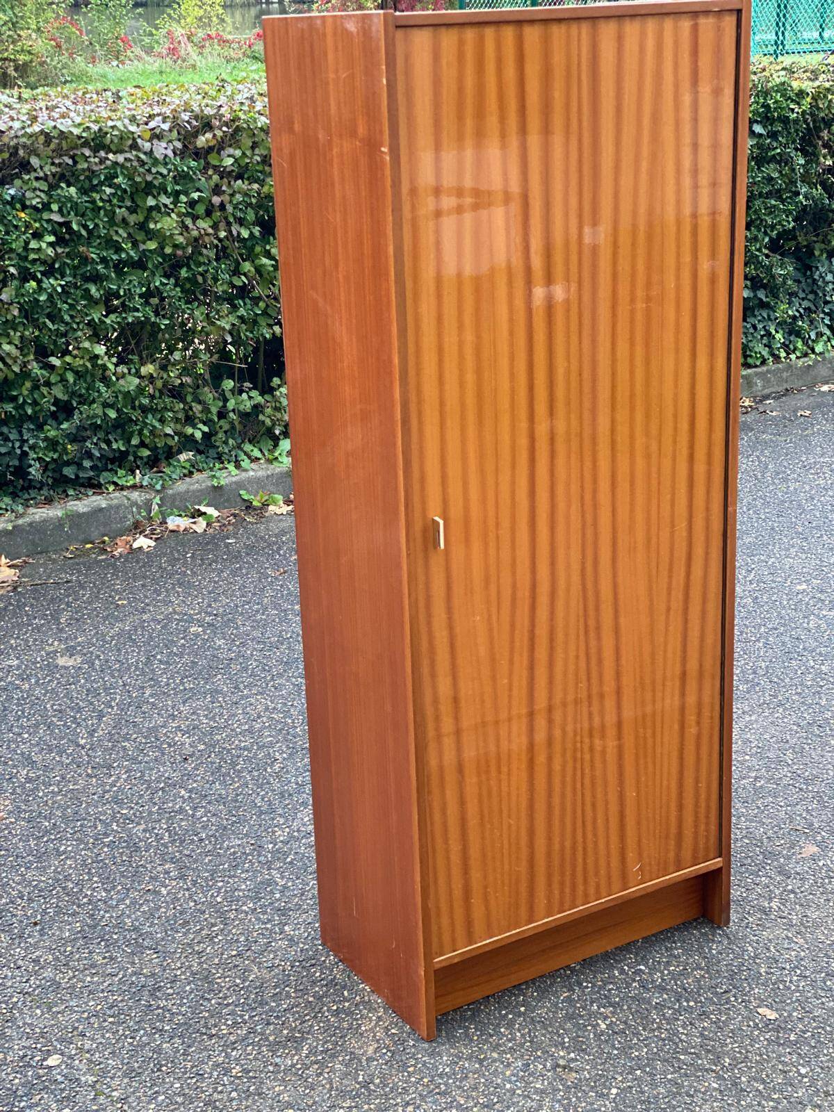 Vintage bonnet cabinet with drawer and shelves