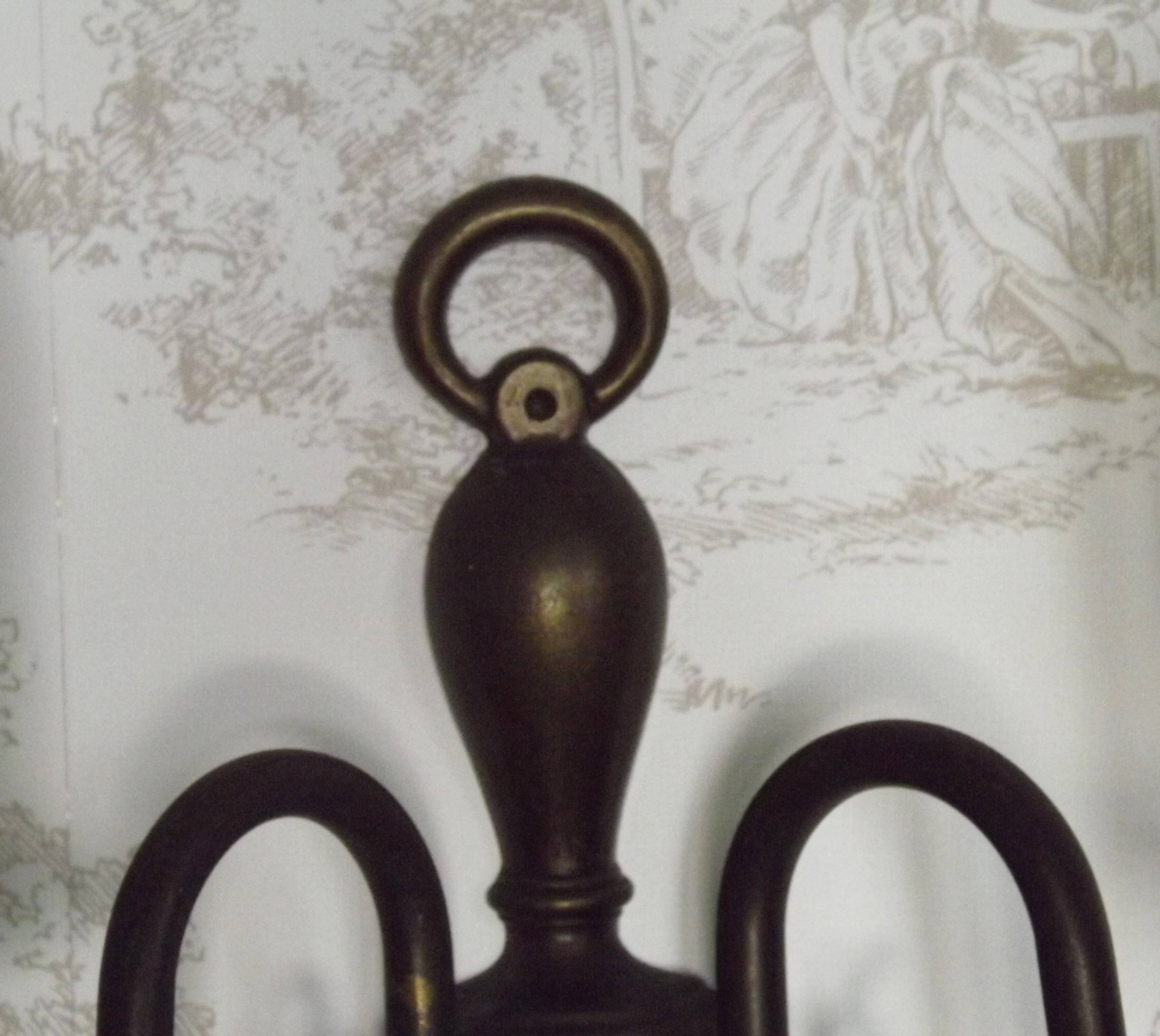 French Vintage Double Light Bronze Vintage Flemish Style Wall Light 5352