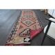 1970s Turkish Oushak Handmade Wool Cotton Orange Runner Rug 84x308